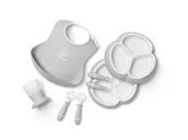 Zestawy naczyń dla dzieci - BABYBJORN - Zestaw obiadowy Dinnerware, 8 szt. - Grey one size - miniaturka - grafika 1