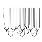 Lampy sufitowe - Lampa wisząca do salonu UDIN 9785 Dohar tuby metalowe czarne - miniaturka - grafika 1