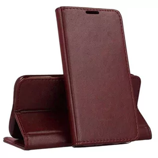 Portfele - Etui XIAOMI REDMI NOTE 12S Portfel z Klapką Skóra Ekologiczna Kabura Magnet Book burgundowe - grafika 1