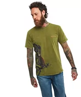Odzież motocyklowa - Joe Browns Męska koszulka z nadrukiem graficznym z klasycznym motocyklem, oliwkowa, S, Oliwka, S - miniaturka - grafika 1