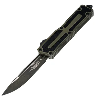 Nóż automatyczny OTF Microtech Scarab II S/E Gen III Weathered Grenade Green Aluminium, Weathered Grenade Green M390MK by Tony Marfione (1278-1WGG) - Noże - miniaturka - grafika 1