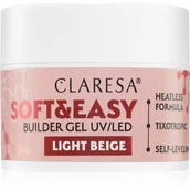 Żele do paznokci - Claresa żel budujący Soft&Easy gel light beige 45g - miniaturka - grafika 1