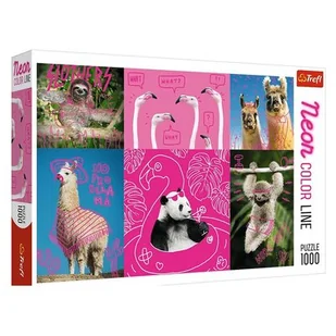 Trefl Puzzle 1000el. - Neon Color Line - Szalone zwierzaki - Puzzle - miniaturka - grafika 1