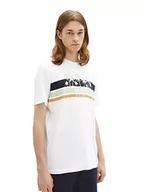 Koszulki męskie - TOM TAILOR Denim Koszulka męska 1038461, 20000-biała, XL, 20000 – biały, XL - miniaturka - grafika 1