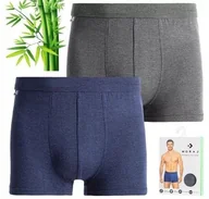 Majtki męskie - Bokserki Męskie BAMBUSOWE Gładkie KLASYCZNE DOPASOWANE MORAJ ZESTAW 2PAK XL - miniaturka - grafika 1