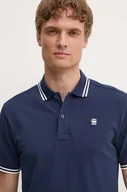 Koszulki męskie - G-Star Raw polo męski kolor niebieski gładki - miniaturka - grafika 1