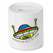 Skarbonki - SKARBONKA DLA DZIEWCZYNY NIE Z TEJ ZIEMI PREZENT z Nadrukiem ze Zdjęciem - miniaturka - grafika 1