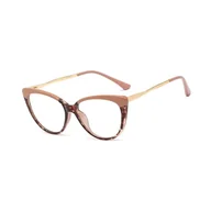 Okulary korekcyjne, oprawki, szkła - Okulary kocie do komputera damskie z filtrem BLUE Light zerówki 2581-2 - miniaturka - grafika 1