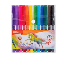 Przybory szkolne - Flamastry pisaki zestaw 12 szt. DELI seria COLORUN nietoksyczne bezpieczne - miniaturka - grafika 1