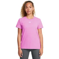 Koszulki sportowe damskie - Damski t-shirt z nadrukiem Under Armour Campus Core Ss - różowy - UNDER ARMOUR - miniaturka - grafika 1