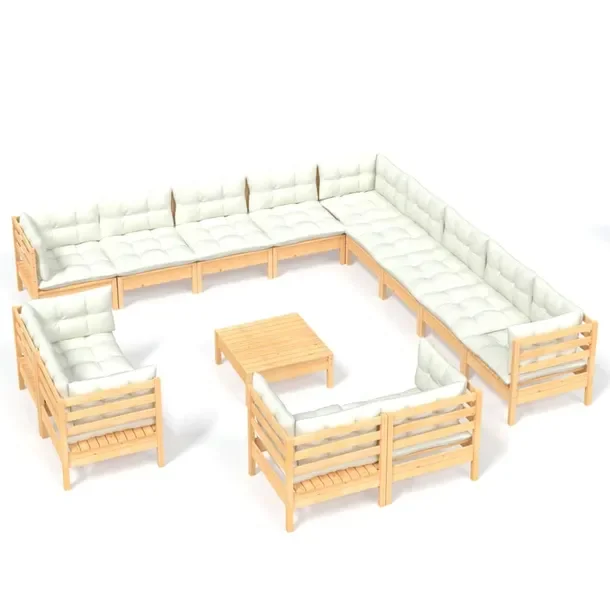 Zestaw wypoczynkowy ogrodowy - Sofa narożna + Sofa środkowa + Podnóżek/