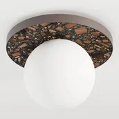 Lampy sufitowe - Sufitowa lampa lastrykowa LEGRA 31402106 kula IP44 biała brązowa - miniaturka - grafika 1