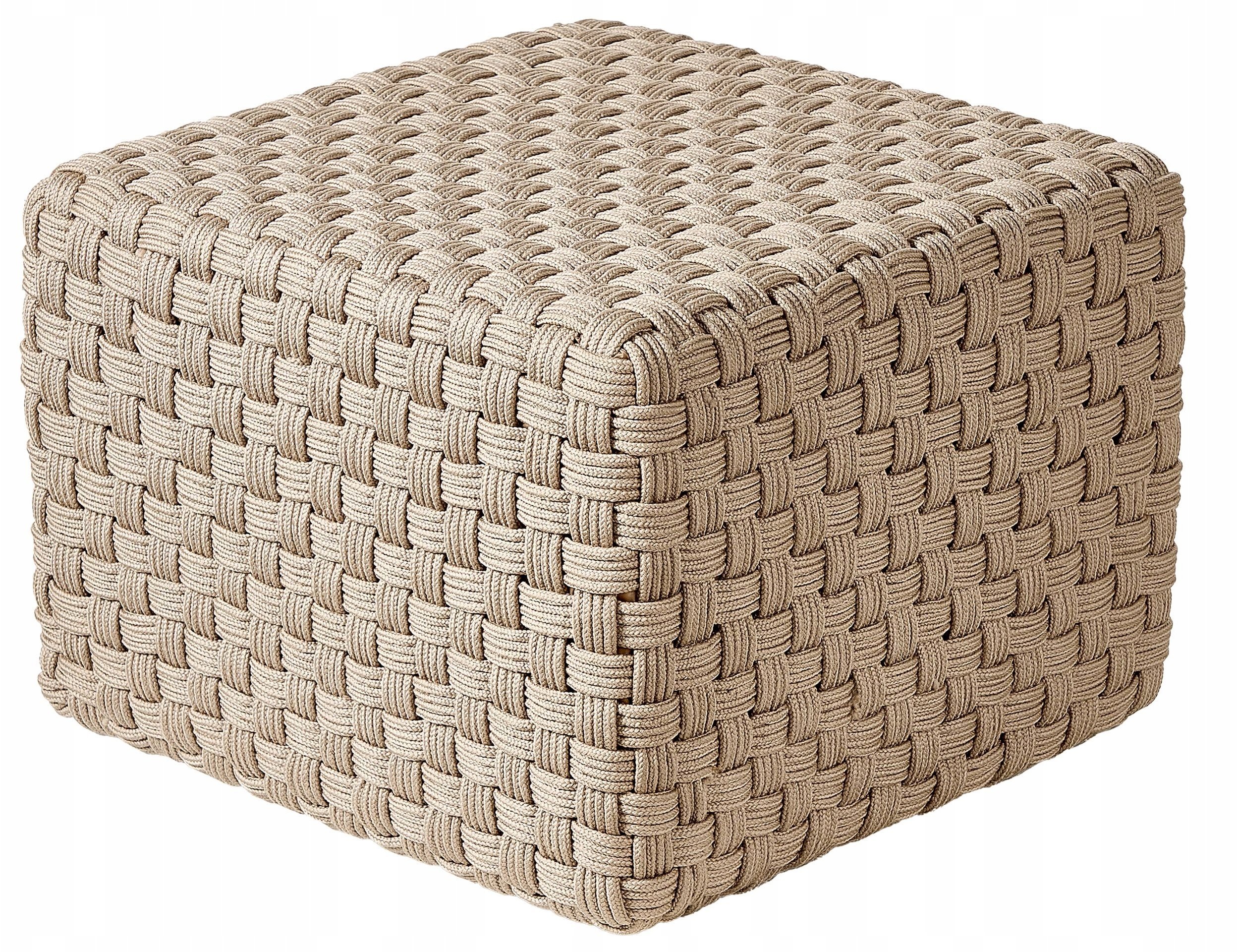 Beliani Puf ogrodowy 50 x 50 x 35 cm beżowoszary NALLI 559385 Bel