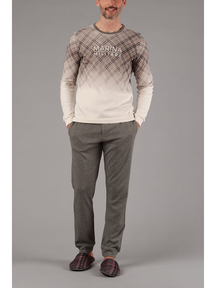 maryplaid Piżama w kolorze jasnobrązowym