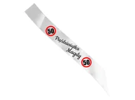 Gadżety na imprezę - Szarfa personalizowana z imieniem na 50 urodziny - 140 cm - 1 szt. - miniaturka - grafika 1