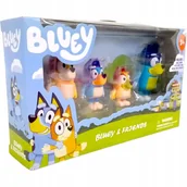 Figurki dla dzieci - BLUEY ZESTAW 4 FIGUREK RODZINKA FIGURKI BINGO CHILI BANDIT MAMA PREZENT 8CM - miniaturka - grafika 1