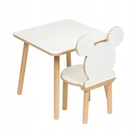 Zestawy mebli dla dzieci - Stolik i krzesełko dla dzieci 50 x 50 x 47cm zestaw mebli MDF + drewno - miniaturka - grafika 1