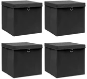 Pudła i pojemniki do przechowywania - Komplet 4 czarnych składanych pudełek K1-S98 - miniaturka - grafika 1