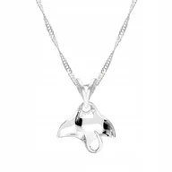 Łańcuszki - Łańcuszek srebrny naszyjnik 925 Płaszczka Ryba - miniaturka - grafika 1