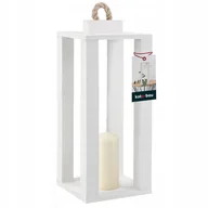 Świeczniki - LATARNIA DREWNIANA 14x14 LAMPION NA ŚWIECE ŚWIECZNIK LATARENKA DOMU OGRODU - miniaturka - grafika 1