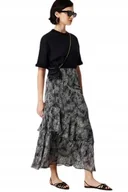 Spódnice - TRENDYOL CZARNA MIDI ROZKLOSZOWANA SPÓDNICA Z FALBANAMI 40 5_A - miniaturka - grafika 1