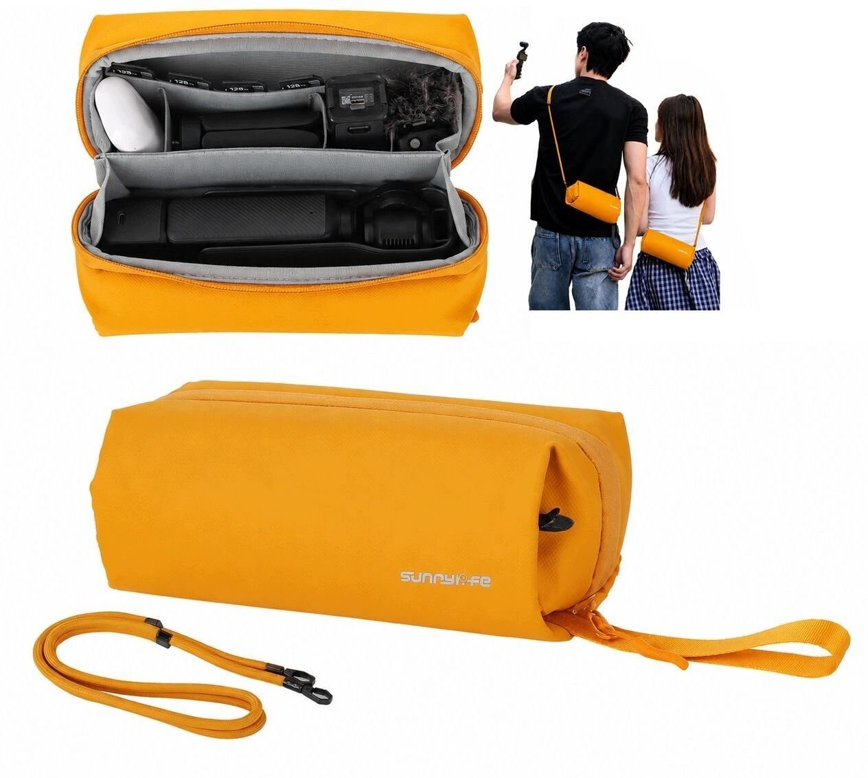 Torba SunnyLife Torba Etui Futerał Organizer Case Do Dji Osmo Pocket 3 / Insta360 X5 / Go 3s / B018-y / Żółty