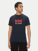 Koszulki męskie - Helly Hansen T-Shirt Logo 54596 Granatowy Regular Fit - miniaturka - grafika 1