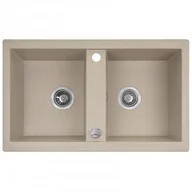 Zlewozmywaki - LAVEO SBB 420T BARBADOS Zlewozmywak granitowy 2 komory Wymiary: 480x780x185 mm Kolor: beż - miniaturka - grafika 1