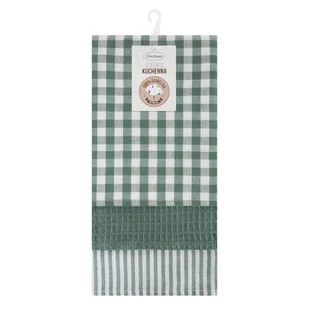 Komplet 3 ścierek LUCY 50x70 zielone - Ściereczki, gąbki, czyściki - miniaturka - grafika 1