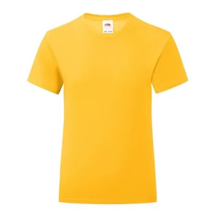 Koszulka dziewczęca ICONIC z odrywaną metką Fruit of the Loom - Ciemnożółty 12-13 - Koszulki dla dziewczynek - miniaturka - grafika 1