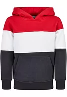 Bluzy dla chłopców - Urban Classics Chłopięca bluza, Fire Red/White/Navy, 134/140 cm - miniaturka - grafika 1