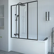 Parawany nawannowe - VENTE-UNIQUE Parawan nawannowy składany z metalu w kolorze matowym czarnym w industrialnym stylu – 120 × 140 cm – DISTRICT - miniaturka - grafika 1