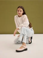 Spodnie i spodenki dla dziewczynek - Reserved - Jeansy z kokardkami - niebieski - miniaturka - grafika 1