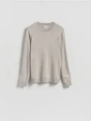 Swetry męskie - Reserved - Wiskozowy sweter - beżowy - miniaturka - grafika 1