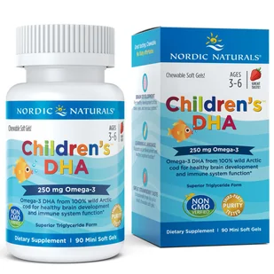 NORDIC NATURALS CHILDREN'S DHA 250mg-90softgel NOR/CHILDHA/90/SOF/ - Witaminy i minerały dla sportowców - miniaturka - grafika 2