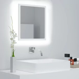 vidaXL Lumarko Lustro łazienkowe LED, białe, 40x8,5x37cm, płyta wiórowa 804908 - Lustra - miniaturka - grafika 1