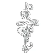 Kolczyk Nausznica Kwiatki Srebro 925