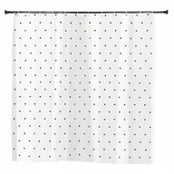 Zasłony prysznicowe - Zasłona prysznicowa Sepio 180x180 cm Biała w czarne kropki - miniaturka - grafika 1