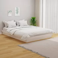 Łóżka - Lumarko Rama łóżka, biała, lite drewno, 135x190 cm, podwójna - miniaturka - grafika 1