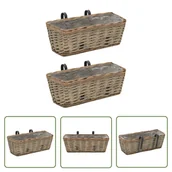 Donice - The Living Store Donice balkonowe - 2 szt. - wiklina z wyściółką z PE - 40 cm - Donica - miniaturka - grafika 1