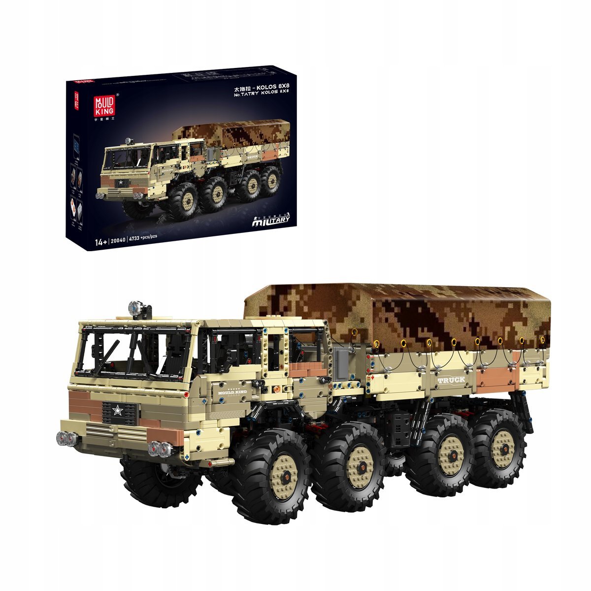 KLOCKI TECHNIC AUTO WOJSKOWE TERENOWE MODEL 4733 EL. MOULD KING 20040