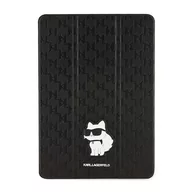 Etui do tabletów - Karl Lagerfeld KLFC10SAKHPCK iPad 10.2" Folio Magnet Allover Cover czarny/black Saffiano Monogram Choupette - miniaturka - grafika 1