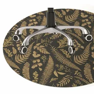 Podnóżki, podpórki, podkładki - Mata na podłogę pod krzesło Złote paprocie fi100 cm - miniaturka - grafika 1