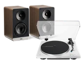 Zestawy stereo - Audio-Technica AT-LP70XBT (biały) + Connex (orzech) - miniaturka - grafika 1