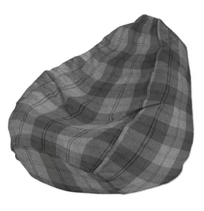 Dekoria Dekoria Worek do siedzenia krata szaro-grafitowa 50 × 85 cm Edinburgh 541-115-75 - Pufy i podnóżki - miniaturka - grafika 1