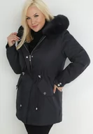 Kurtki damskie - Granatowa Kurtka Parka Nylonowa Deseyi - miniaturka - grafika 1
