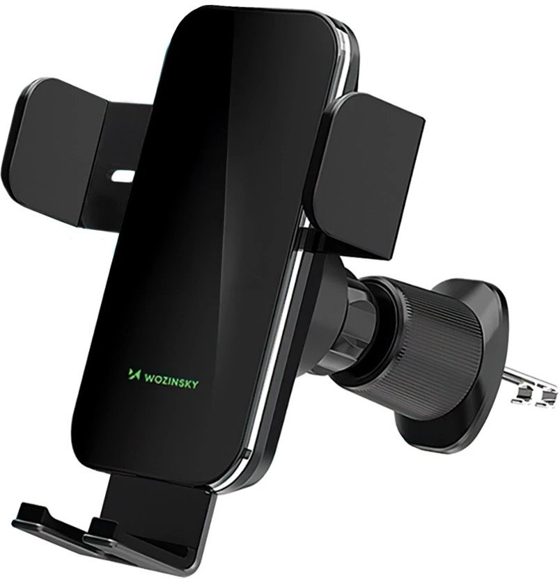 Uchwyt samochodowy Wozinsky WEDZ-3Y8S zaciskowy z ładowarką indukcyjną 15W do telefonu na kratkę nawiewu - czarny