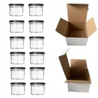 Pojemniki kuchenne - 12x Słoik TO-235ml Szklany do Świec + 12x Karton + 12x Czarne Zakrętki - miniaturka - grafika 1