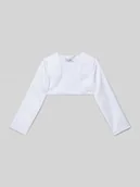 Kurtki i płaszcze dla dziewczynek - Bolerko z satyny z przodem bez zapięcia - miniaturka - grafika 1