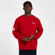 Koszulki męskie - New Era Męska koszulka Ne Script Crew SCA, czerwona, XS - miniaturka - grafika 1